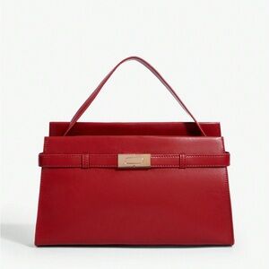 Red Top Handle Tote Bag Classic Square Bag